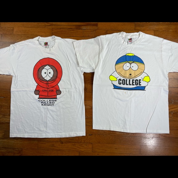 Vtg 90s Southpark Cartman Kenny College Comedy Central T-Shirt 2Lot Size L Rare - Picture 3 of 16